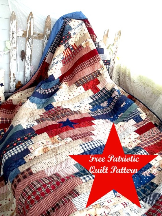 “Free Patriotic Quilt Pattern” designed by Courtney from Make All Things New